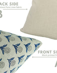 Block Printed Floral Pure Linen Living Room Pillow Cover - Gandapushp