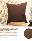 Handmade Brown Solid Linen House Warming Cushion Cover in Brown For Home Decor
