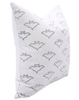 Handmade Indian Block Printed Bat Pillow Cover on Thick White Cotton by Artisans for Indoor Room Decor
