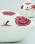 Hand Block Printed Throw Cushion Cover Thick White Cotton – Pumpkin Red By Fabdivine.