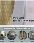 Floral Blackout Linen Curtain with Hand Block Print - Decorative Thick Fabric Window Drapes - Mormukut