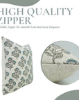 Block Printed Floral Living Room Viscous Linen Pillow Cover - Bealpatra