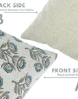 Block Printed Floral Living Room Viscous Linen Pillow Cover - Bealpatra