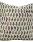 Handblock Pure Linen Pillow Cover Floral Block Print - Lil Paisley Pink By Fabdivine