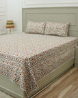 Designed with love, this floral hand block printed bedsheet on cotton offers breathable comfort and artistic flair. A perfect pick for those who appreciate slow-made, handmade traditions.