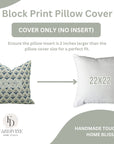 Block Printed Floral Pure Linen Living Room Pillow Cover - Gandapushp
