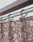 HandBlocked Linen Blackout Curtains - Elegant White Cotton Panels for Indian Home Decor - Manikarnika