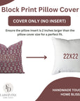 Block Printed Pillow Cover For Sofa Couch Or Bed - Thick Linen - Superstar
