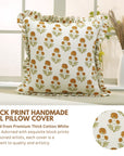 Thick Cotton White Block Printed Designer Boho Pillow/Cushion Cover - Rishi