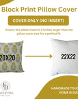 Indian Printed Handmade Mustard and Green Floral Premium Thick Linen Cushion Cover - Mayra