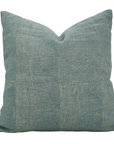 Block Printed Thick Linen Pillow Cover - Blue Bori