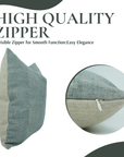 Handmade Blue Bori Solid Linen Cushion Cases