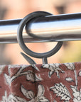 HandBlocked Linen Blackout Curtains - Elegant White Cotton Panels for Indian Home Decor - Manikarnika