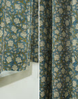 Block Print Pure Linen Blackout Curtains - Indian Print Window Panels for Elegant Home Decor - Amritvela