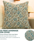Thick Linen Blue Cushion Cover || Neera Bel