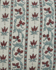 Viscose Linen Floral Design Hand Block Pillow Cover for Sofa - Red Laxmi By Fabdivibe.