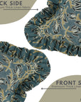 Block Printed Floral Thick Linen Frill Pillow Cover - Kamaldutta