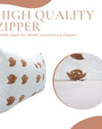 Handcrafted Brown Ghost Pillow Cover Block Printed on Thick White Cotton for Boho Farmhouse & Home Decor