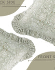 Handcrafted Sage Green Accent Pillows Cover in Thick Cotton White with Traditional Block Printing - 6 Kamal