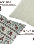 Viscose Linen Floral Design Hand Block Pillow Cover for Sofa - Red Laxmi By Fabdivibe.