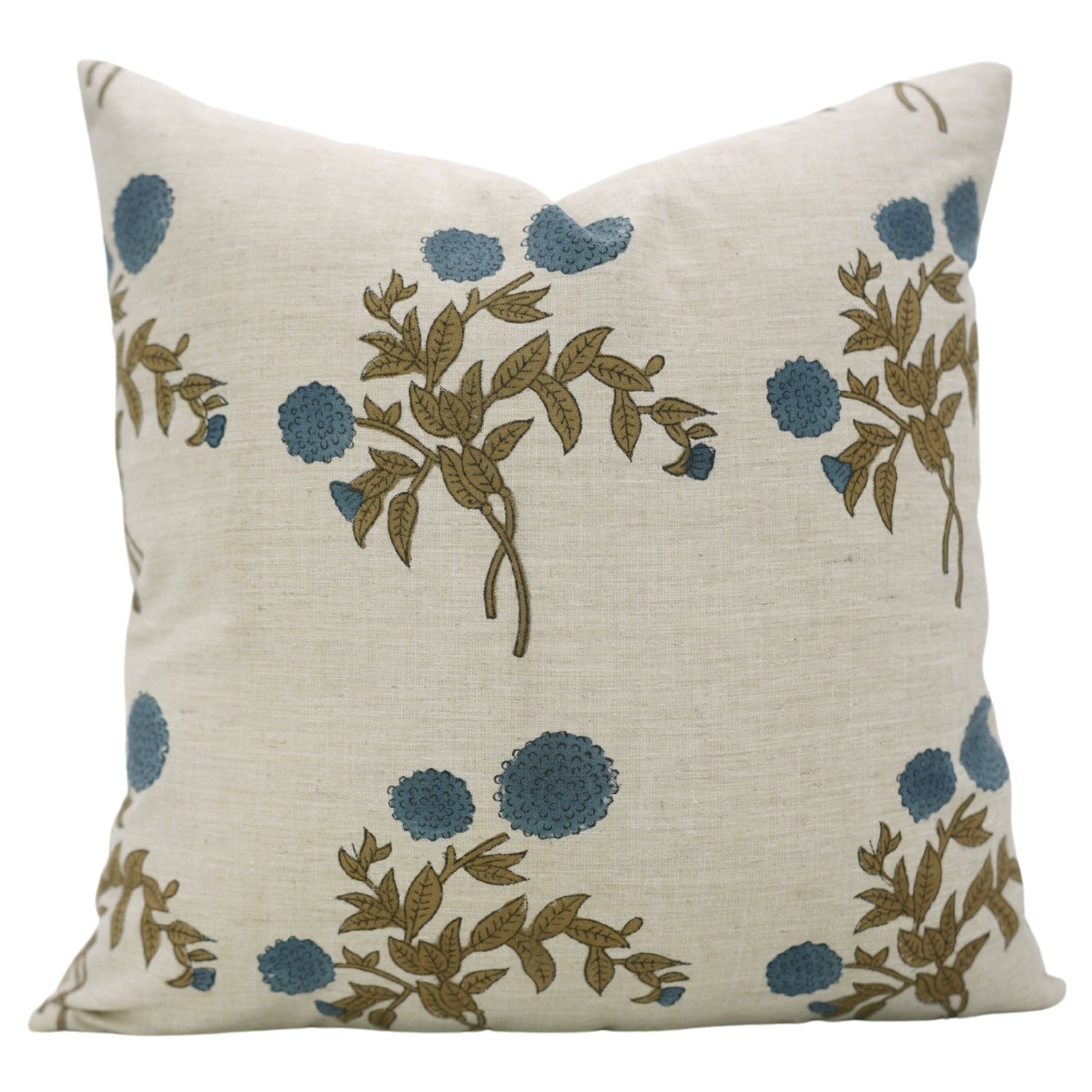 Indian Linen Blend Green Cushion Cover - Gulab, image size:1500x1500