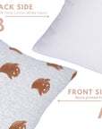 Handcrafted Brown Ghost Pillow Cover Block Printed on Thick White Cotton for Boho Farmhouse & Home Decor