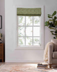 Blackout Linen Roman Shade Hand Block Printed Farmhouse Window Valance - NAYAB