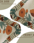 Block Printed Floral Thick Linen Pillow Cover - Badshah Brown & Green