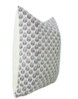 Block Printed Duck Canvas Pillow Cover - Alia