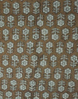Handmade Block Printed Roman Blind in Thick Linen Boho Brown & Gray Floral Window Shade – TULSI BUTI