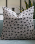 Block Printed Pure Linen Throw Pillow Cover - Coconut