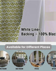 Pure Linen Blackout Grommet Curtain - Room Darkening Hand Block Print Window Treatment - Madhuvan