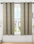 Room Darkening Floral Blackout Curtain - Thick Linen Drapery with Hand Block Print Design - Juju