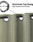 Custom Handmade Blackout Curtains in Thick Linen with Ethnic Block Print Design - Ethnic