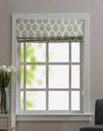 Pure Linen Block Printed Roman Shade Handmade Blind Floral Window Valance - MAYRA