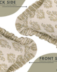 Block Printed Duck Canvas Frill Pillow Cover - Neelgagan By Fabdivine