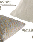 Handmade Block Printed Pure Linen Cushion Case with Vintage Gray, Green & Mustard Floral for Bedroom & Indoor Spaces