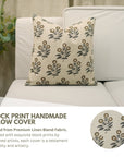 Elegant Designer Floral Printed Throw Pillow Cover With Neha Brown - Linen Blend