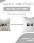 Block Printed Handcrafted Gray and Black Floral Throw Pillow Case on Pure Linen Elegant Boho Farmhouse Accent - HASTKALA