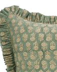 Block Printed Thick Linen Pillow Cover - Tulsi Buti