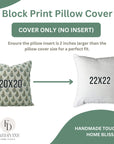 Green Floral Pure Linen Pillow Cover - Kanak Buti