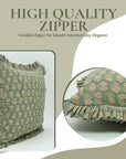 Block Printed Thick Linen Pillow Cover - Tulsi Buti