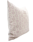 Pure Linen Handmade Pink & Gray Floral Pillow Cover with Block Print Detailing Perfect for Bedroom or Sofa Styling