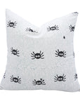 Handmade Printed Black Spider Pillow Cover in Thick White Cotton for Festive & Stylish Home Decor
