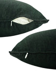 Handcrafted Green Solid Linen Pillow Cover Premium Cushion Case for Sofa and Home Decor