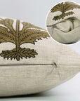 Regal Floral Handblock Printed Linen Blend Pillow Cover A Touch of Elegance with Badshah Blue
