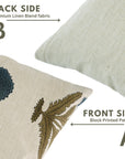 Regal Floral Handblock Printed Linen Blend Pillow Cover A Touch of Elegance with Badshah Blue