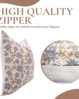 Handmade Cushion Protector with Pink and Gray Vintage Floral Block Prints on Pure Linen for Living Room Charm - SANJH