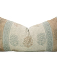 Farmhouse Floral Designer Pillow Cover – Handmade Indian Block Printed Linen Blend - Rohini Brown