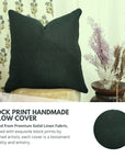 Handcrafted Green Solid Linen Pillow Cover Premium Cushion Case for Sofa and Home Decor